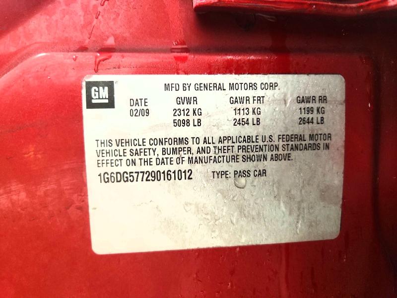 2009 Cadillac Cts მანქანა იყიდება აუქციონზე, vin: 1G6DG577290161012, აუქციონის ნომერი: 79638565