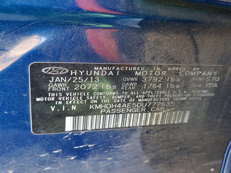 Продажа на аукционе авто 2013 Hyundai Elantra, vin: KMHDH4AE5DU777635, номер лота: 79929705