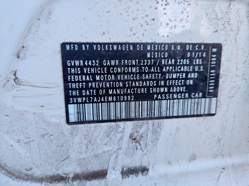 Продажа на аукционе авто 2014 Volkswagen Jetta, vin: 3VWPL7AJ4EM610992, номер лота: 79648265
