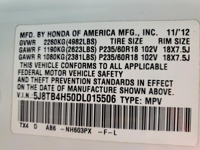 Aukcja sprzedaży 2013 Acura Rdx, vin: 5J8TB4H50DL015506, numer aukcji: 79557235