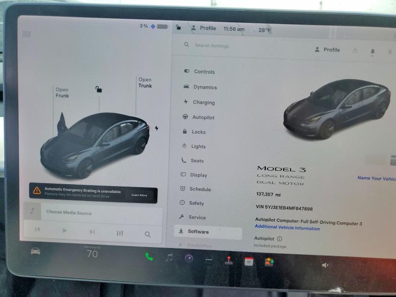 Продажа на аукционе авто 2021 Tesla Model 3, vin: 5YJ3E1EB4MF847898, номер лота: 79987815