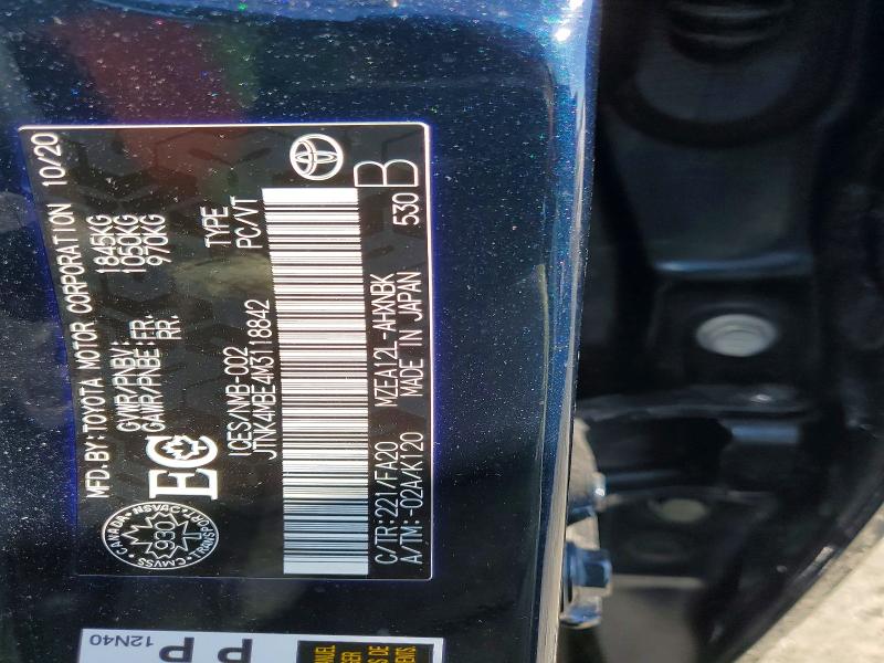 79700355 :رقم المزاد ، JTNK4MBE4M3118842 vin ، 2021 Toyota Corolla مزاد بيع
