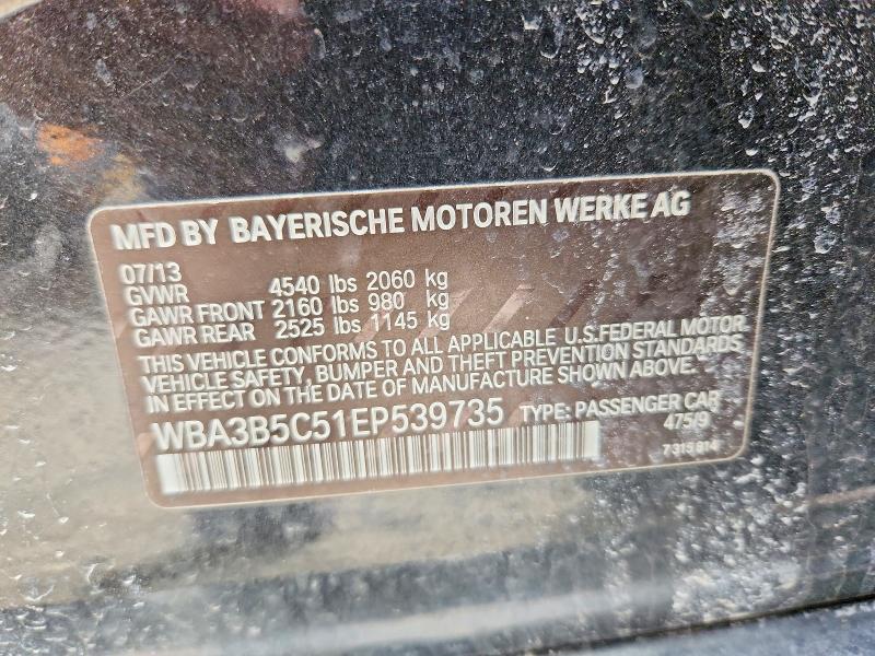 2014 Bmw 328 მანქანა იყიდება აუქციონზე, vin: WBA3B5C51EP539735, აუქციონის ნომერი: 45727936
