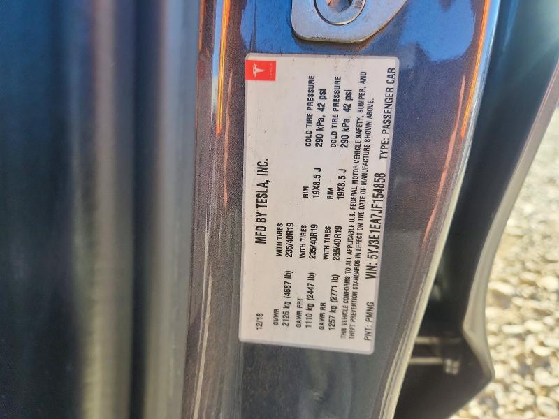 79314405 :رقم المزاد ، 5YJ3E1EA7JF154858 vin ، 2018 Tesla Model 3 مزاد بيع