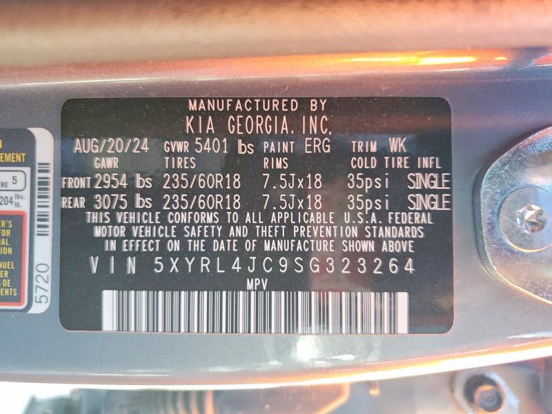 Продаж на аукціоні авто 2025 Kia Sorento, vin: 5XYRL4JC9SG323264, номер лоту: 46945696