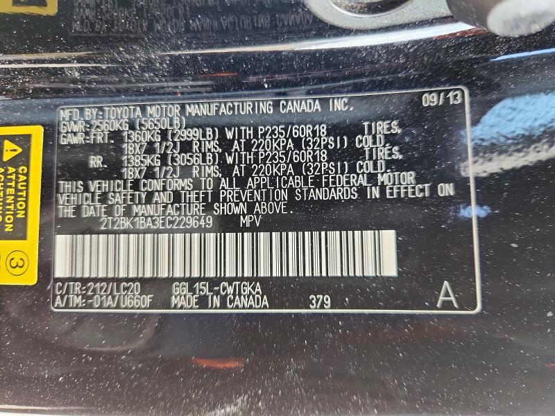 Aukcja sprzedaży 2014 Lexus Rx 350, vin: 2T2BK1BA3EC229649, numer aukcji: 47460476