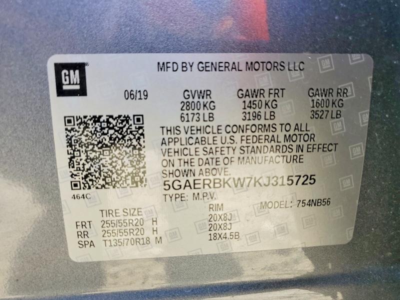 Продажа на аукционе авто 2019 Buick Enclave, vin: 5GAERBKW7KJ315725, номер лота: 47163096