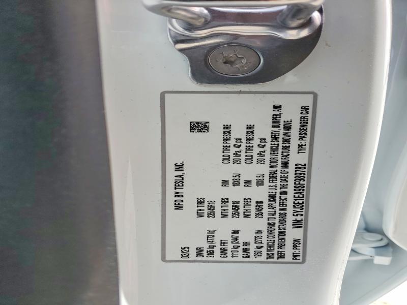45926416 :رقم المزاد ، 5YJ3E1EA9SF989782 vin ، 2025 Tesla Model 3 مزاد بيع