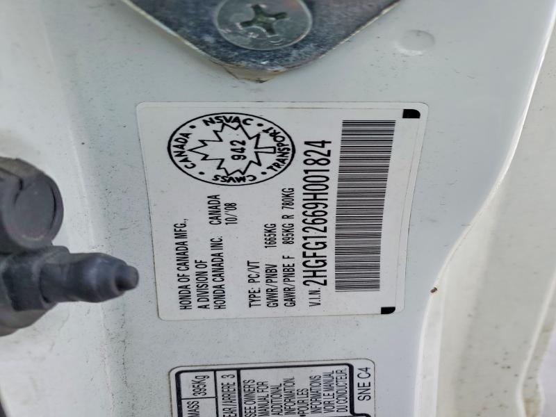 Продажа на аукционе авто 2009 Honda Civic, vin: 2HGFG12669H001824, номер лота: 79912055