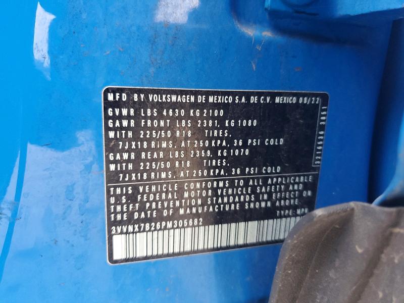 Продажа на аукционе авто 2023 Volkswagen Taos, vin: 3VVNX7B26PM305682, номер лота: 41909236