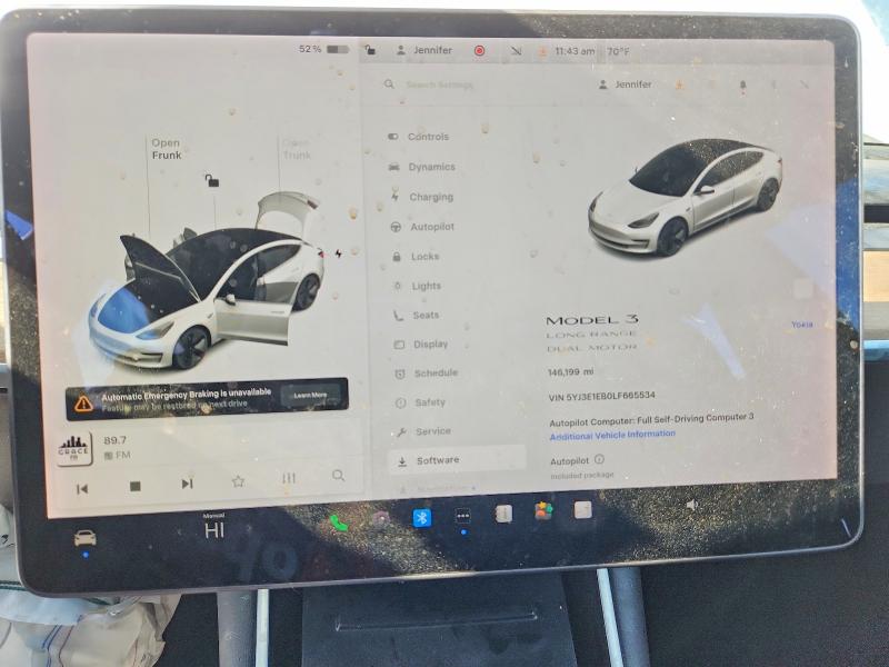 Продажа на аукционе авто 2020 Tesla Model 3, vin: 5YJ3E1EB0LF665534, номер лота: 78719845