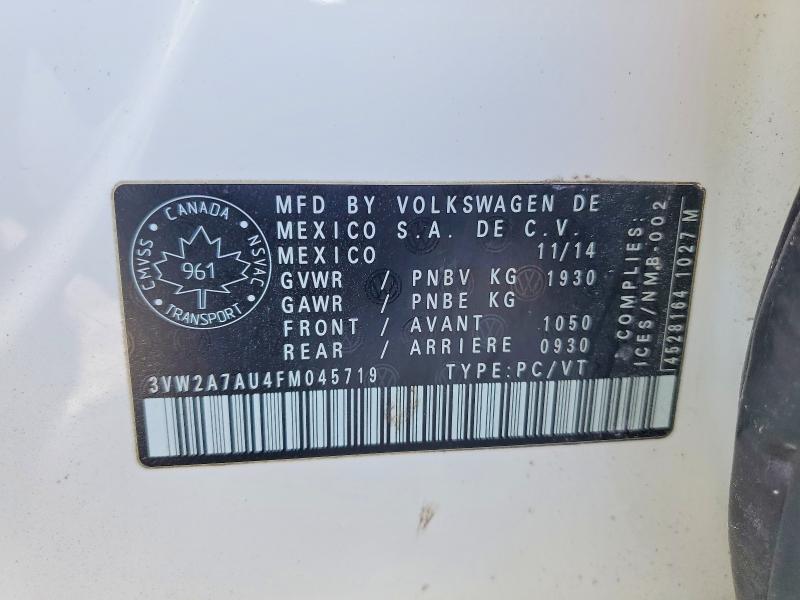 Aukcja sprzedaży 2015 Volkswagen Golf, vin: 3VW2A7AU4FM045719, numer aukcji: 79479475