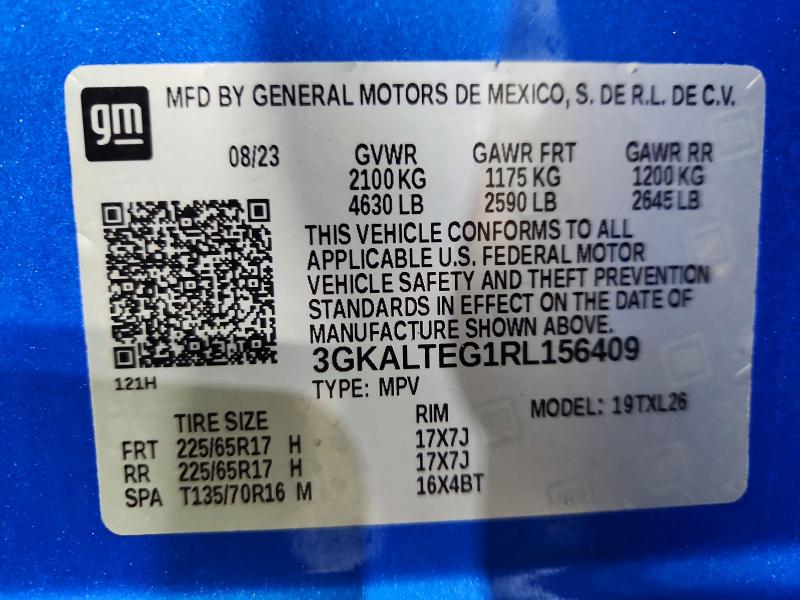 47729176 :رقم المزاد ، 3GKALTEG1RL156409 vin ، 2024 Gmc Terrain مزاد بيع