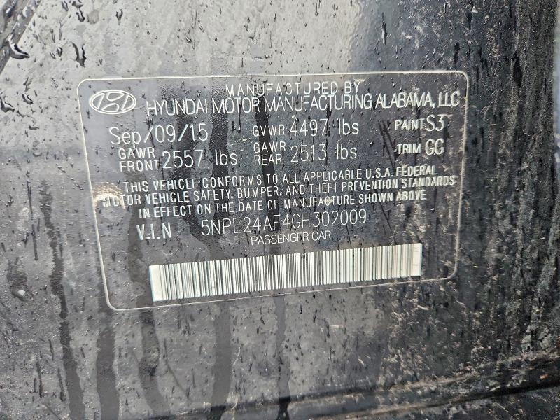2016 Hyundai Sonata მანქანა იყიდება აუქციონზე, vin: 5NPE24AF4GH302009, აუქციონის ნომერი: 47936746