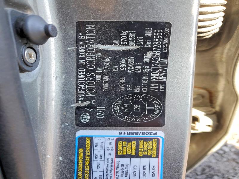 45611986 :رقم المزاد ، KNDJT2A25B7288969 vin ، 2011 Kia Soul مزاد بيع
