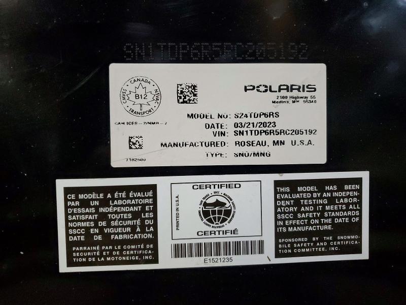 Aukcja sprzedaży 2024 Polaris 600 Indy, vin: SN1TDP6R5RC205192, numer aukcji: 79592395