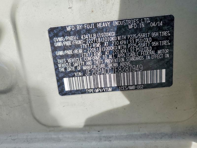 Продаж на аукціоні авто 2014 Subaru Xv Crosstrek, vin: JF2GPACC7E8287949, номер лоту: 46048846