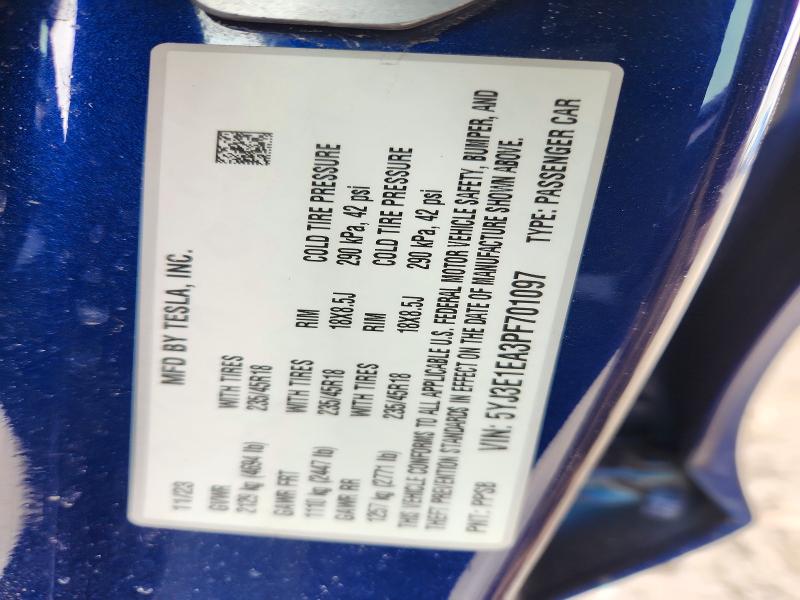 Aukcja sprzedaży 2023 Tesla Model 3, vin: 5YJ3E1EA3PF701097, numer aukcji: 46444506