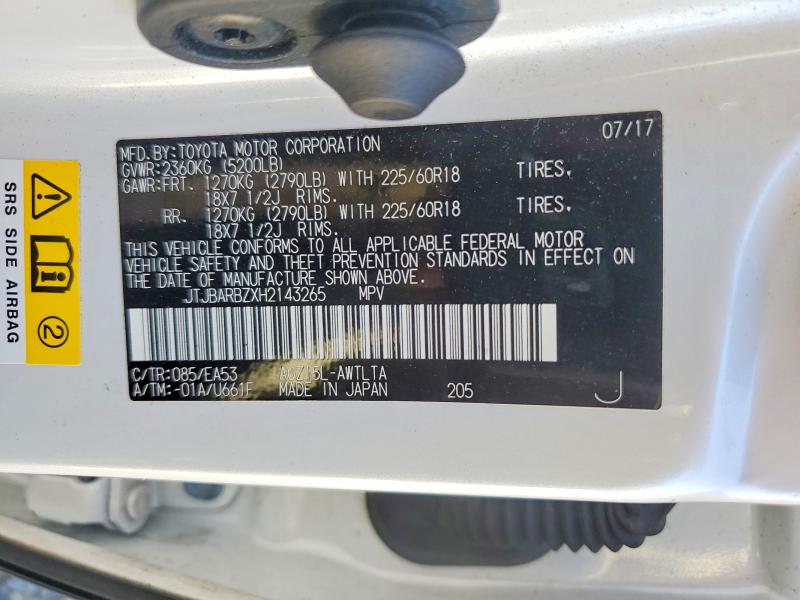 45920716 :رقم المزاد ، JTJBARBZXH2143265 vin ، 2017 Lexus Nx 200t مزاد بيع