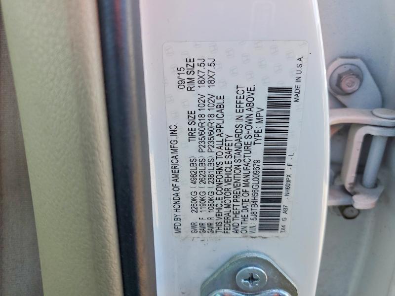 48110316 :رقم المزاد ، 5J8TB4H56GL009679 vin ، 2016 Acura Rdx مزاد بيع