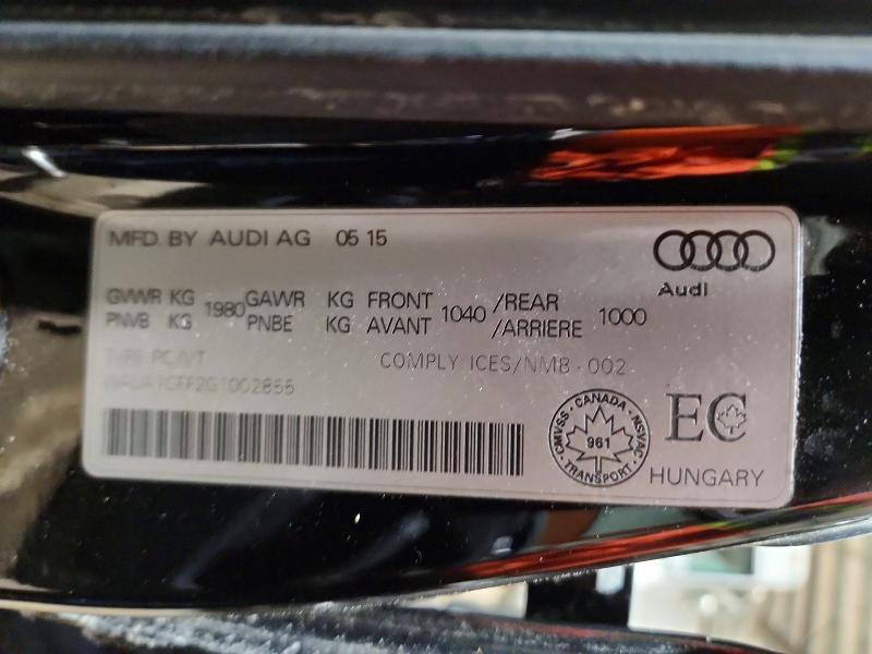 47624206 :رقم المزاد ، WAUA7GFF2G1002855 vin ، 2016 Audi A3 مزاد بيع