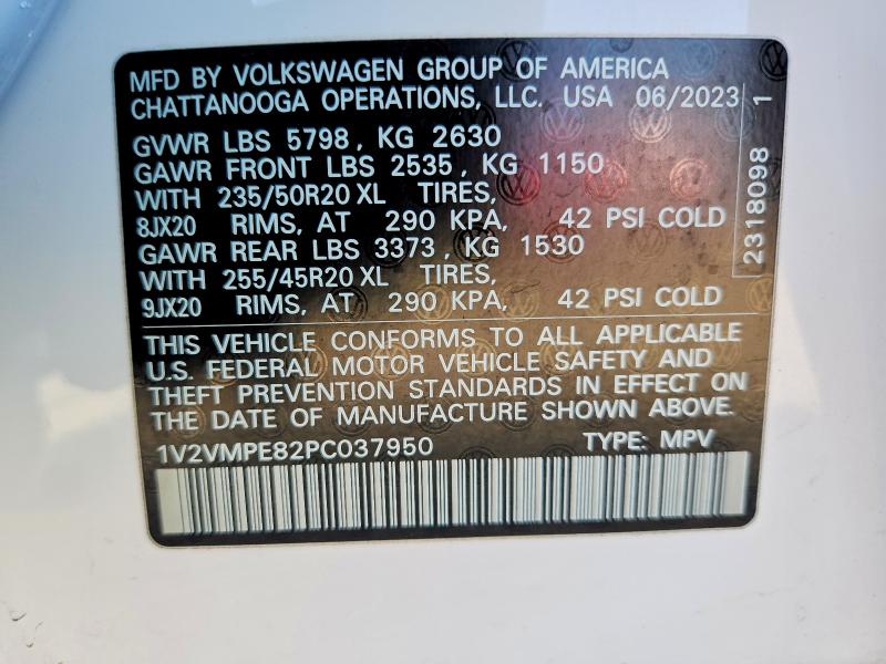 Продажа на аукционе авто 2023 Volkswagen Id.4, vin: 1V2VMPE82PC037950, номер лота: 46565076