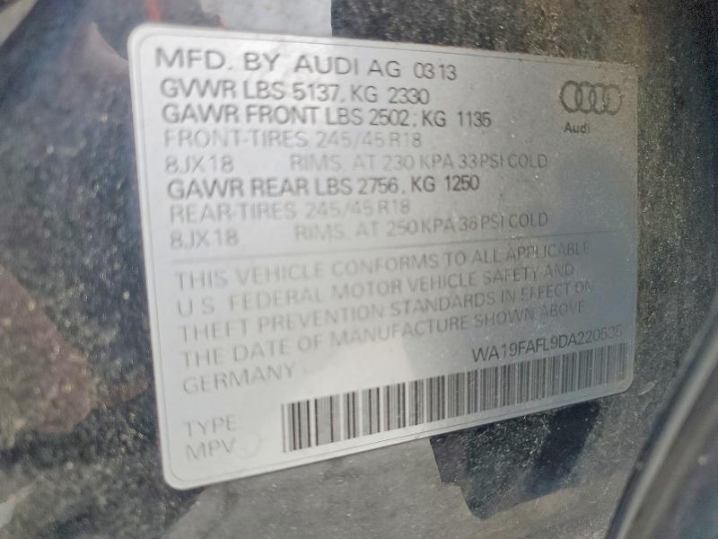 Aukcja sprzedaży 2013 Audi A4 Allroad, vin: WA19FAFL9DA220535, numer aukcji: 48042916
