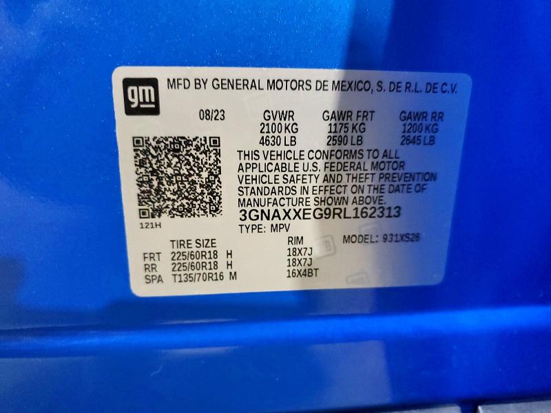 Aukcja sprzedaży 2024 Chevrolet Equinox, vin: 3GNAXXEG9RL162313, numer aukcji: 47344466
