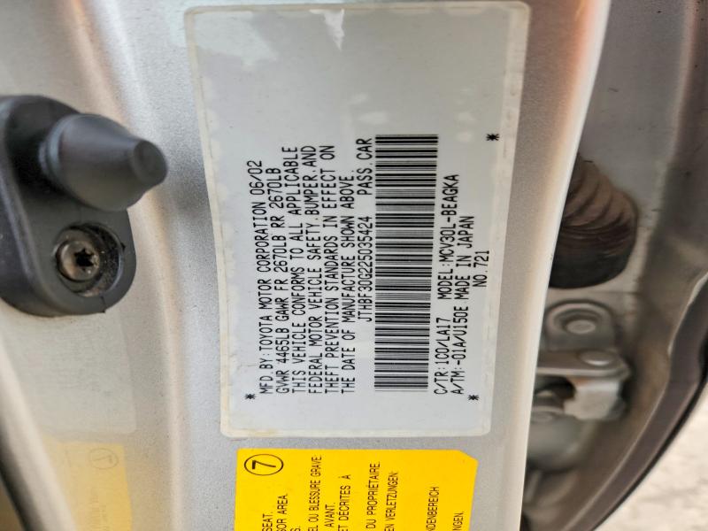 Продаж на аукціоні авто 2002 Lexus Es 300, vin: JTHBF30G225035424, номер лоту: 79373845