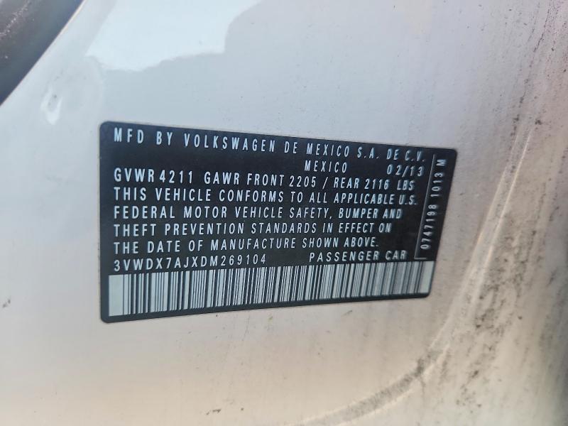 46150656 :رقم المزاد ، 3VWDX7AJXDM269104 vin ، 2013 Volkswagen Jetta مزاد بيع
