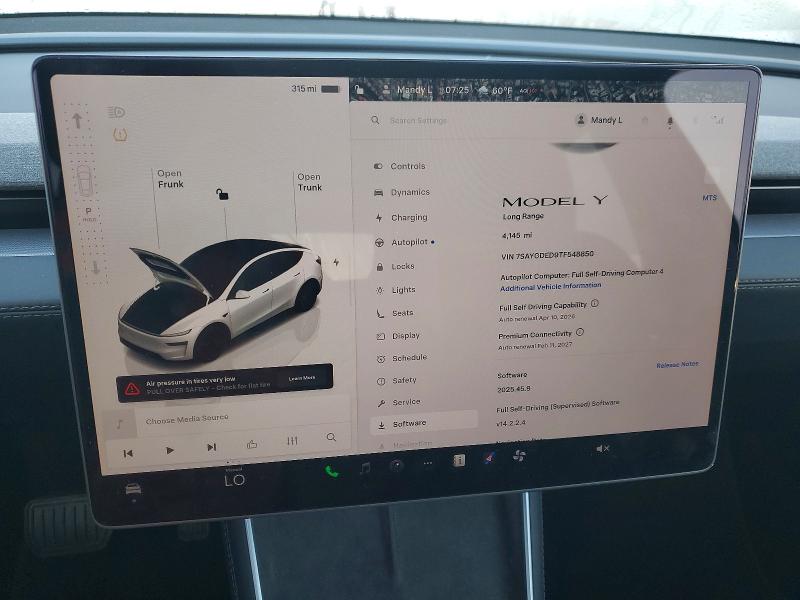 47202736 :رقم المزاد ، 7SAYGDED9TF548850 vin ، 2026 Tesla Model Y مزاد بيع