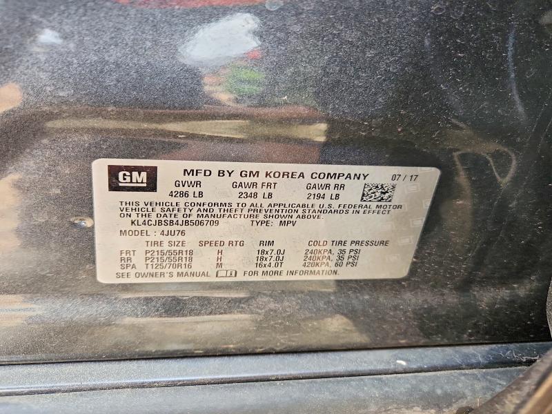 79983615 :رقم المزاد ، KL4CJBSB4JB506709 vin ، 2018 Buick Encore مزاد بيع