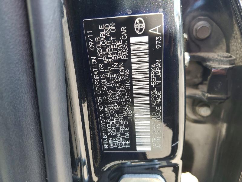 Продажа на аукционе авто 2012 Toyota Yaris, vin: JTDBT4K37CL016746, номер лота: 47092616