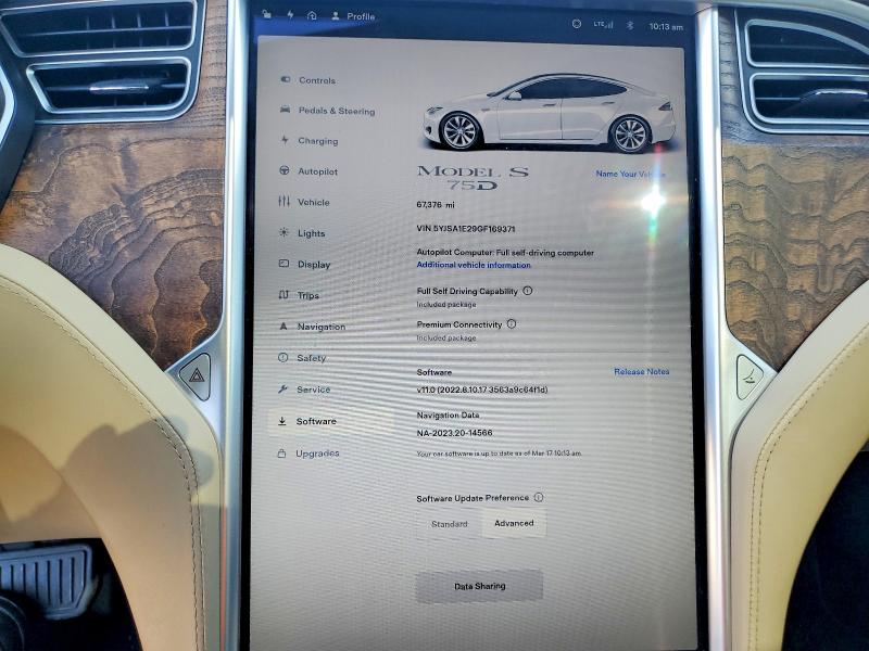 46408196 :رقم المزاد ، 5YJSA1E29GF169371 vin ، 2016 Tesla Model S مزاد بيع