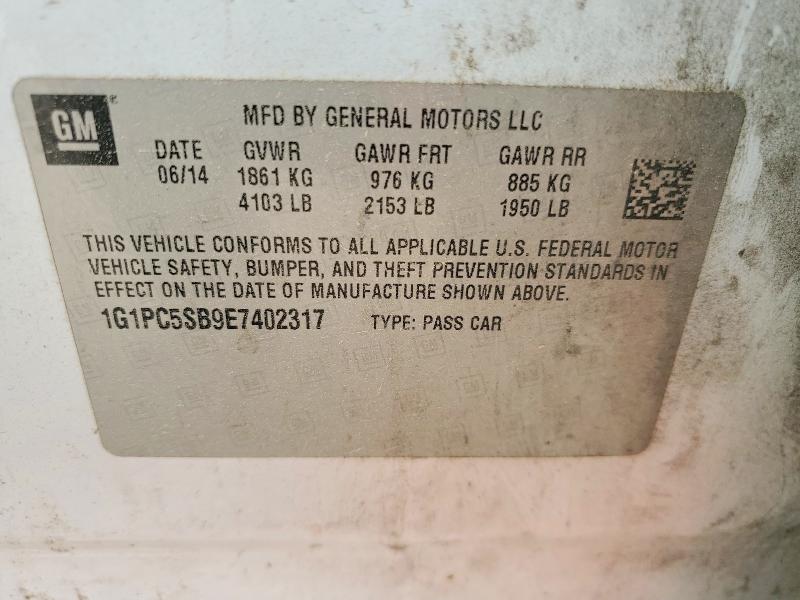 Продажа на аукционе авто 2014 Chevrolet Cruze, vin: 1G1PC5SB9E7402317, номер лота: 48437616