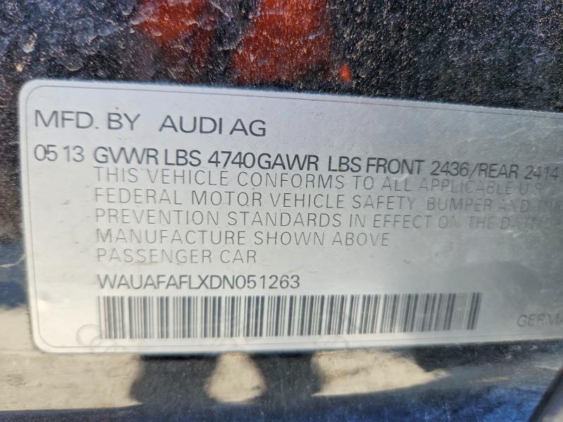 Продажа на аукционе авто 2013 Audi A4, vin: WAUAFAFLXDN051263, номер лота: 45800326