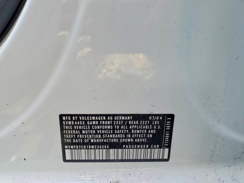 47415096 :رقم المزاد ، WVWFB7CD1RW224254 vin ، 2024 Volkswagen Golf R مزاد بيع