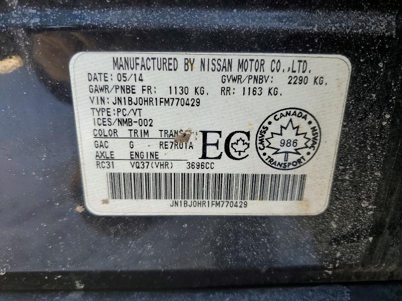 Продаж на аукціоні авто 2015 Infiniti Qx50, vin: JN1BJ0HR1FM770429, номер лоту: 46457616