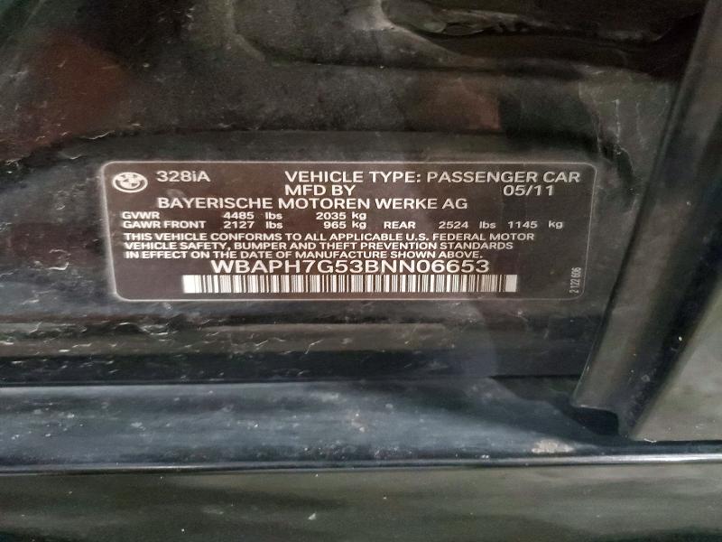 46366366 :رقم المزاد ، WBAPH7G53BNN06653 vin ، 2011 Bmw 328 مزاد بيع