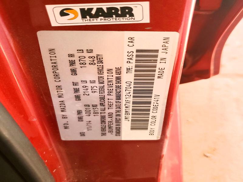 41611046 :رقم المزاد ، JM1BM1M7XF1247040 vin ، 2015 Mazda 3 مزاد بيع