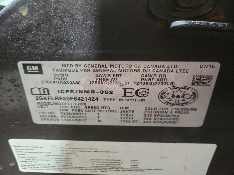 Продажа на аукционе авто 2015 Gmc Terrain, vin: 2GKFLRE30F6421424, номер лота: 41725786