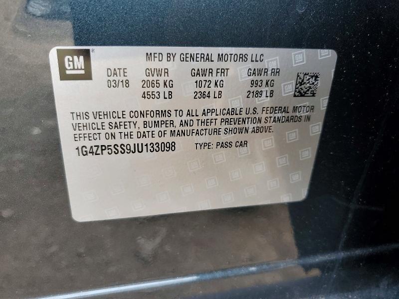 2018 Buick Lacrosse მანქანა იყიდება აუქციონზე, vin: 1G4ZP5SS9JU133098, აუქციონის ნომერი: 46727566
