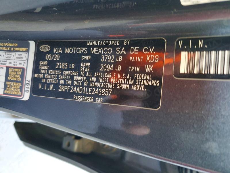 Продажа на аукционе авто 2020 Kia Forte, vin: 3KPF24AD1LE243857, номер лота: 45675116