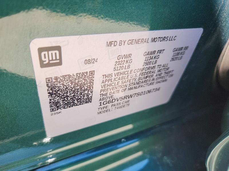 Aukcja sprzedaży 2025 Cadillac Ct5-v, vin: 1G6DV5RW7S0106734, numer aukcji: 46952876