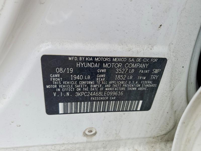 Продажа на аукционе авто 2020 Hyundai Accent, vin: 3KPC24A68LE099616, номер лота: 47972766