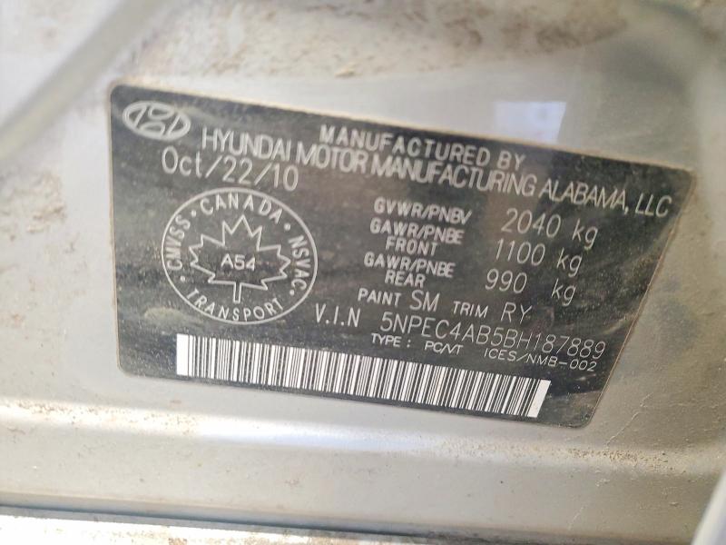 46494836 :رقم المزاد ، 5NPEC4AB5BH187889 vin ، 2011 Hyundai Sonata مزاد بيع