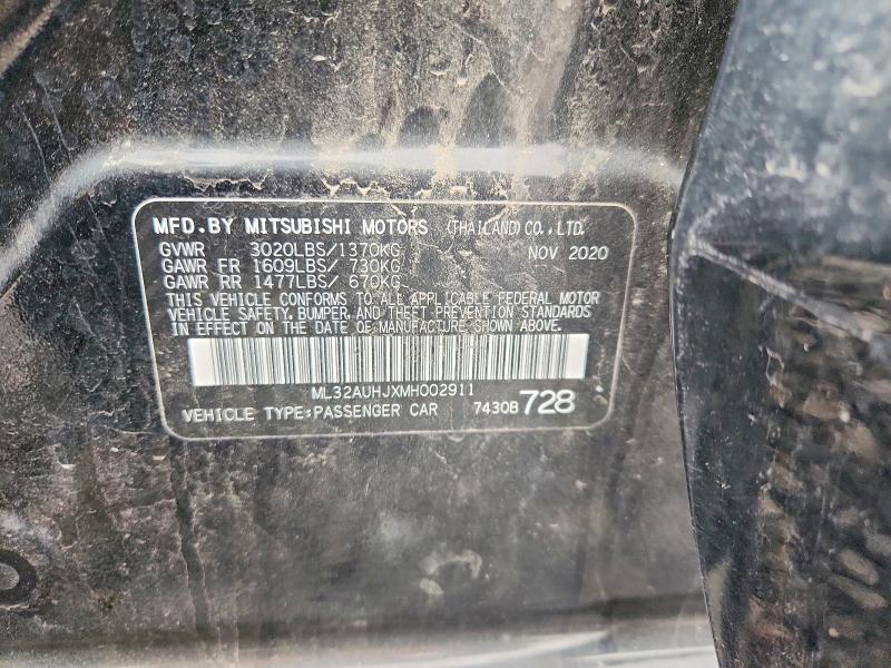 Продаж на аукціоні авто 2021 Mitsubishi Mirage, vin: ML32AUHJXMH002911, номер лоту: 41660346