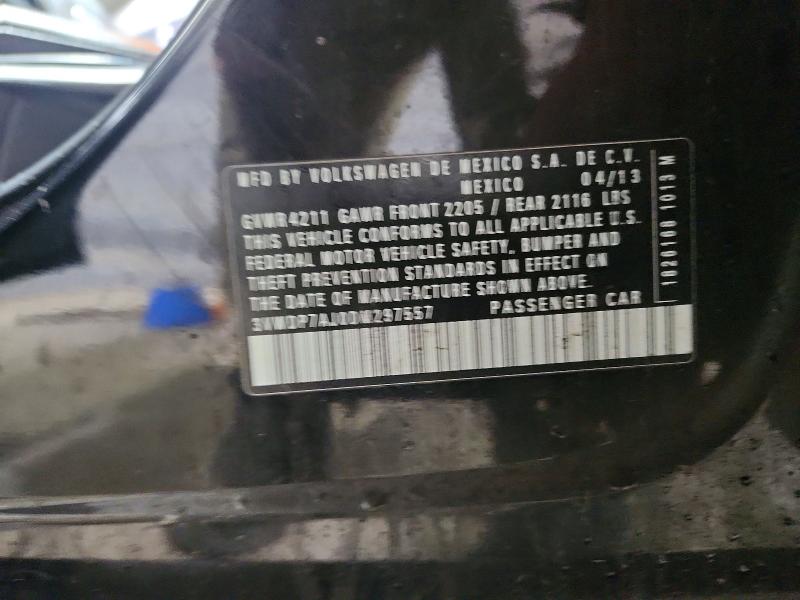2013 Volkswagen Jetta მანქანა იყიდება აუქციონზე, vin: 3VWDP7AJ0DM297557, აუქციონის ნომერი: 45512466