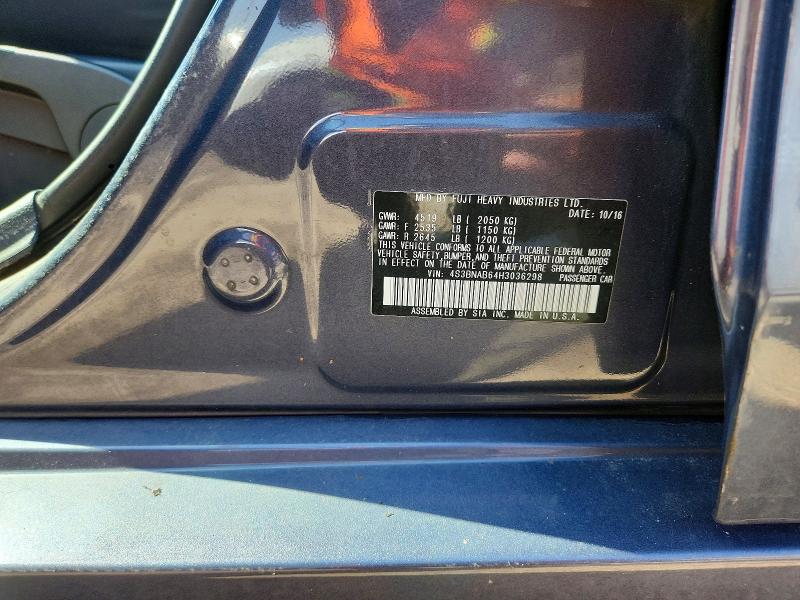 Aukcja sprzedaży 2017 Subaru Legacy, vin: 4S3BNAB64H3036298, numer aukcji: 46503106