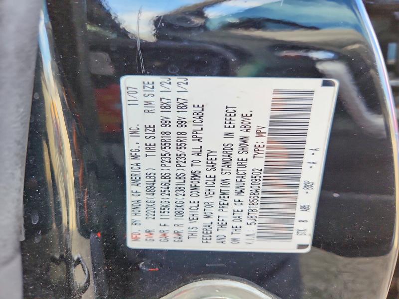 46207396 :رقم المزاد ، 5J8TB18568A009502 vin ، 2008 Acura Rdx مزاد بيع